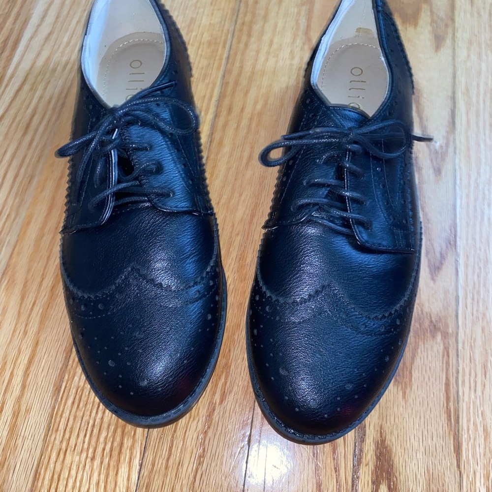 Ollio Men's Classic Black Brogue Oxfords